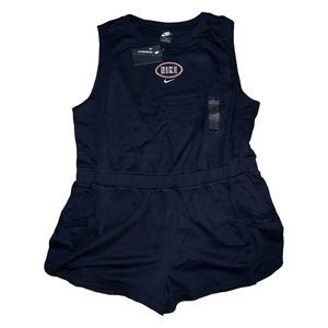 NWT Women's Nike Sportswear Varsity Romper 3X Plus Black